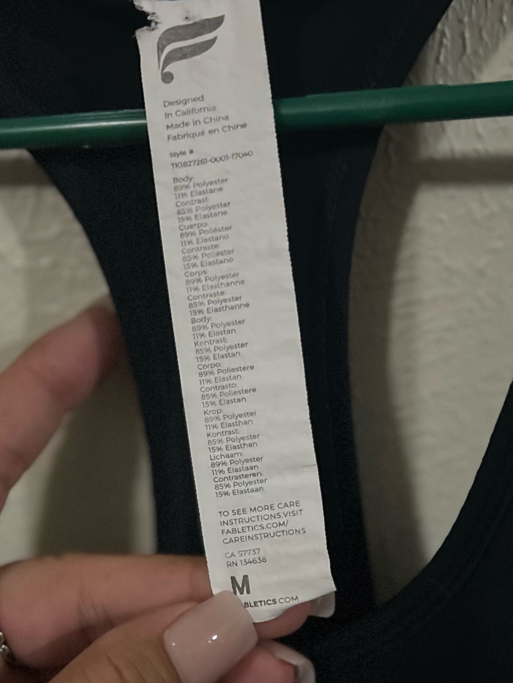 Fabletics Black Racerback Performance Tank size M - Picture 4 of 6